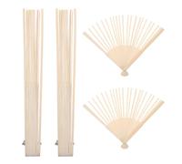 4pcs DIY Folding Fan Frame 25 Wooden Ribs with Smooth Surface | Unfinished Natural Wood with Predrilled Holes, Classic Asian Style, for Crafts and Ceremonies