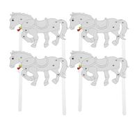 4pcs DIY Horse Shadow Puppets Craft Prop for Animation Performances
