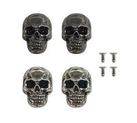 4PCS DIY Skull Studs for Leather Craft - Vintage Decorative Black Buttons for Bags, Belts, and Jackets, Ideal Gothic Studs for Fashion Accessories and Repair