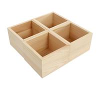 4pcs DIY Wooden Storage Box Small Natural Wood Open Top 10x10x7cm | Retro Style, Jewellery Sorting and Coin Holding, Dresser or Desk Use, Set for DIY Decorating
