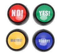 4Pcs Dog Communication Buttons, Parent Child Interactive Toys, Language Educational Toys for Kids, Home Work Friends Phonographs, Pre Recorded Sound Effects YES NO SORRY MAYBE