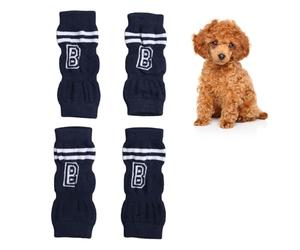 4Pcs Dog Elbow Protector, Dog Legs Socks Knitted Leg Warmer Wraps Pet Elbow Protective Sleeve for Small Medium Pets L