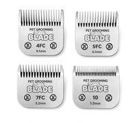 4Pcs Dog Grooming Blade kit Compatible with Andis/Oster A5,Wahl KM10 | Detachable Pet Clipper Blades Include 10#+7FC+5FC+4FC