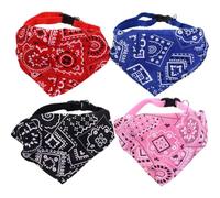 4PCS Dog Scarf Adjustable Triangle Towel for Small Medium Dogs Cats Puppy Bandana, Cute Pet Bright Color Comfortable Neckerchief