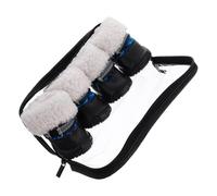 4pcs Dog Shoes Blue Cotton Tarpaulin Tpr Synthetic Leather | Comfortable Secure Fit, for Snow Walking Indoors, Protects Paws from Sharp Objects and Hard Floors