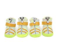 4Pcs Dog Shoes Lightweight Outdoor Breathable Non - Slip Boots for Small Medium Large Dogs, with Zipper and Strap Closure, Rubber Sole Pet Shoes for All Seasons (3 Size)