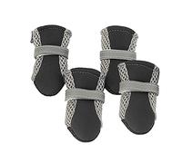 4Pcs Dog Shoes Magic Sticker Closure Breathable Fabric Non-Slip Puppy Boots for Outdoor Valentine's Day/Mother's Day/Wedding/Anniversary/Party/Graduation/Christmas/Birthday Gifts - Black S
