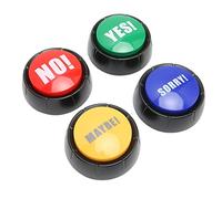4Pcs Dog Talking Buttons, Voice Recording Button Buzzer for Training Cats Dogs, Parent-Child Interactive Educational Toys, Small Size, ABS Material