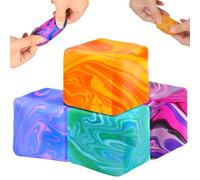 4PCS Doh Nice Ice Cube Squishy Toys, Stress Balls for Adults Kids, Sensory Stress Relief Toys Fidget Cubes, Squeeze Balls for Autism Anxiety Relief Stocking Fillers