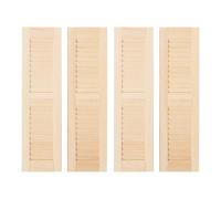 4Pcs Dollhouse Windows, Wooden Shutters 1/12 Scale Dollhouse Furniture DIY Miniatures Scene Unpainted Mini Shutters for Accessories