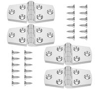 4Pcs Door Hinge 316 Stainless Steel Folding Flip Top Hinge No Noise Hardware Flat Opening Hinge Round Edge Backflap Hinges with Screw 3" x 1.5" Tray Backflap Hinges for Cupboard Cabinet Closet Drawer
