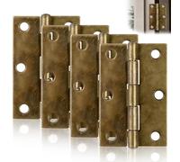 4pcs Door Hinges 76x50mm 3 Inch Antique Brass Vintage Style - Heavy Duty Solid Steel - Fir Easy Installation - Replacement for Interior Doors/Closets/Gates