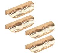 4PCS Door Pull Handle, 117mm*44mm Leaf-Shaped Kitchen Cupboard Drawer Cabinet Handles Knobs Hardware, Decorative Furniture Knobs