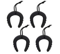 4Pcs Door Stops Wedge, Glow in The Dark Door Jam with Ropes for Law Enforcement Door Stopper, Door Pinch Guard from Closing for Police, Emergency Medical Services (Black)