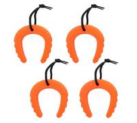 4Pcs Door Stops Wedge, Glow in The Dark Door Jam with Ropes for Law Enforcement Door Stopper, Door Pinch Guard from Closing for Police, Emergency Medical Services (Orange)