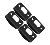 4Pcs Door Strike Plates Stainless Steel Black Round Corner Heavy Duty Latch Plate for Frame Reinforcement Home Office for Door Frame Reinforcement Home