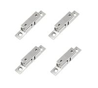 4Pcs Double Ball Roller Catch, Adjustable Copper Ball Tension Catch Latch with Screws, Ball Catch Furniture Latch for Cabinet, Door, Cupboard (Silver/70mm)