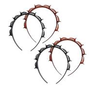 4Pcs Double Bangs Hairstyle Hairpin Headband With 8 Small Clip,Women Double Layer Twist Plait Hair Tools for Curly,Thick Hairs,Toothed Hair Bands Braid Tool Hair Accessories,Black and Reddish brown