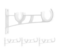 4pcs Double Curtain Rod Brackets Iron Wall Mount Support Holder