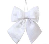 4PCS Double Ear Bow Christmas Tree Ornaments Fabric | Soft for durable Fabric, Pre-assembled Design, Elegant Double-ear Bow, Festive Home Decor, 18x20cm & 23x23cm Sizes