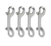 4PCS Double Ended Bolt Snap Hooks, Marine Grade 316 Stainless Steel B Shape Chain Clip, Rust Resistant Spring Snap Hook for Ropes, Chains & Straps on Yachts, Boats and Diving Gear (100mm)