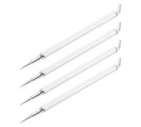 4pcs Double Ended Nail Art Pen Set Silver Stainless Steel