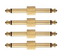 4PCS Double Head Effect Pedals Connector 7.5x1.2x1.2cm Copper Golden | Secure Rigid Link, Quick Pedal Chaining, for 6.35mm Port Devices, Pedalboard Setup and Studio Recording