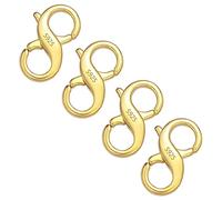 4Pcs Double Lobster Clasp Gold Necklace Clasps Extender Lobster Clasp Double Opening Lock Clasps Connector 14k Goldplated Jewelry Clasp 13mm Large Double Claw Clasps for Necklace Jewelry DIY Making