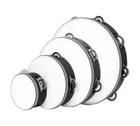 4pcs Double Row Hand-operated Tambourine Drums Kits 4/6/8/10 Inch Percussion Instruments
