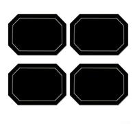 4pcs Double Sided Dining Table Mat Set with Octagonal PU Leather Design Waterproof and Heat Resistant Table Protection Mats (black)