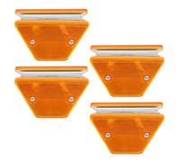 4pcs Double Sided Reflective Guardrail Sign Road Safety for Highway | Four-sided Geometric Design, Iron and ABS Build, Yellow Finish, for Posts near Roads and Bridge Approaches
