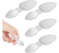 4PCS Double-Sided Reusable Medicine Spoons, 5ml/2.5ml Dual-Head Design for Precise Measurement of Medicines, Protein Powder, Coffee, and Kitchen Ingredients (White)