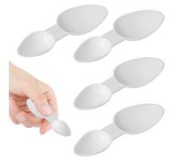 4PCS Double-Sided Reusable Medicine Spoons, 5ml/2.5ml, for Medicines, Cooking, Home, Office (White)