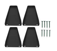 4PCS Downspout Splash Block, Rain Gutter Downspout Extender with 8 Fixing Nails, Fixable Splash Guard for Foundation Protection, Ladder Slope Design Drain Tray for Home (Black)