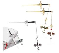 4Pcs Dragon Bookmarks Fourth Bookmark Lightweight and Portable Metallic Texture Bookmark Key Pendant Gifts for Book Lover Kids Students Teachers