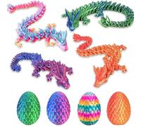 4PCS Dragon Eggs with Dragon Inside,3D Dragon Egg,3D Printed Fidget Toy,Dragon Egg Fidget Toy,Articulated Dragon Crystal Dragon Egg Ice ,Gifts for Kids and Adults,Ideal for Christmas,Easter,Birthdays