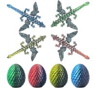 4PCS Dragon Eggs with Mini Dragon Inside 3D Printed Mystery Gifts Toys Set for Kids Boys Girls Easter Christmas Birthday Graduation Back to School Stocking Stuffer (Shadow Hatchling)