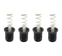 4PCS Drain Trap Seal Spring Valve Plug, Rubber Seal Spring Pull Rod Switch Rubber Plug, Washing Machine Drain Seals, Valve Rubber Sealing Stopper Replacement Universal (Black, D)