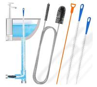 4PCS Drain Unblocker Tools Hair Clog Remover Sink Snake Drain 61in Multifunctional Double Ended Nylon Pipe Cleaner Brush Reusable Drain Rods for Bathroom Toilet Kitchen Plug Hole