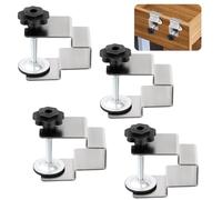 4PCS Drawer Front Installation Clamps, Universal Cabinet Installation Clamps, Bow Structure Cabinet Aids Jigs, Stainless Steel Fixing Clips, Clamping Tools for Woodworking Fixture