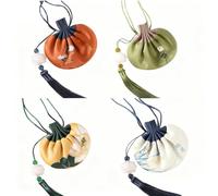 4pcs Drawstring Empty Lavender Bags To Fill Decorative Hanging Potpourri Bags with Traditional Design Small Lavender Pouch Empty Bag with Embroidery