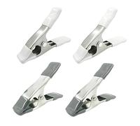 4pcs Dress Clips, 4.17in Heavy Duty Clothing Spring Metal Clips with PVC Protective Mannequin Clothespins for Bridal Cinch Chip Fitting Clothes and Photography Backdrop, Home Installation