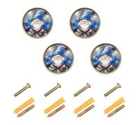 4PCS Dresser Pulls and Knobs Cosmic Gnome in Slumber Cabinet Knobs Gold for Kitchen 1.26 Inch (32mm)