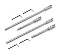 4pcs Drill Bit Extension Set 6" & 12" Long High-Carbon Steel Wood Spade Drill Bit Extender Extension Set for Wood Turners Furniture Carpentry and Construction with Allen Keys 1/4" Hex Shank
