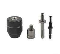 4pcs Drill Chuck, 3/8-24UNF 0.8mm-10mm Keyless Metal Drill Chuck with Quick Change Adapter