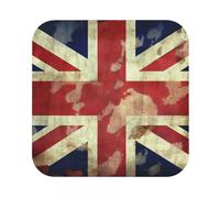 4Pcs Drink Coasters, Vintage Union Jack British Flag Coasters for Drinks Leather Absorbent Coaster Set Heat-Resistant Mug Mats Coffee Cup Pads Housewarming Gifts for New Home