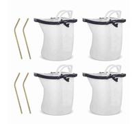 4pcs Drink Pouch with 4 Straws 1.5L Food Grade Silicone Reusable Freezer Dishwasher Safe Juice Pouch for Party Outdoor