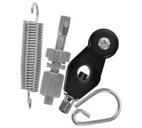 4pcs Drum Foot Pedal Spring Replacement Part with Metal Cam Tensioner | Silver Iron and Plastic Build, Easy Installation, High Tension Elasticity, for Drum Set and Percussion Replacement