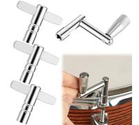 4Pcs Drum Key Tool, 3 Standard Square Lug Drum Tuning Keys with 1 Fast Rotary Tuning Key, Adjustable Drums Wrench Tool, Universal Stainless Steel Drums Tuner Kit for All Drummers