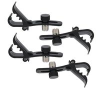 4Pcs Drum Microphone Clip Shockproof Securing Clamp Holder, Drum Shockproof Clip, Adjustable Height with Screws, Flexible Design with 3 Groove Points, for Various Drums and
